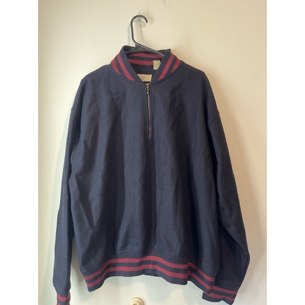 Vintage Fargo Long Sleeve 1/4 Zip Wool Blend Jacket Men's Large Blue Oversized‎